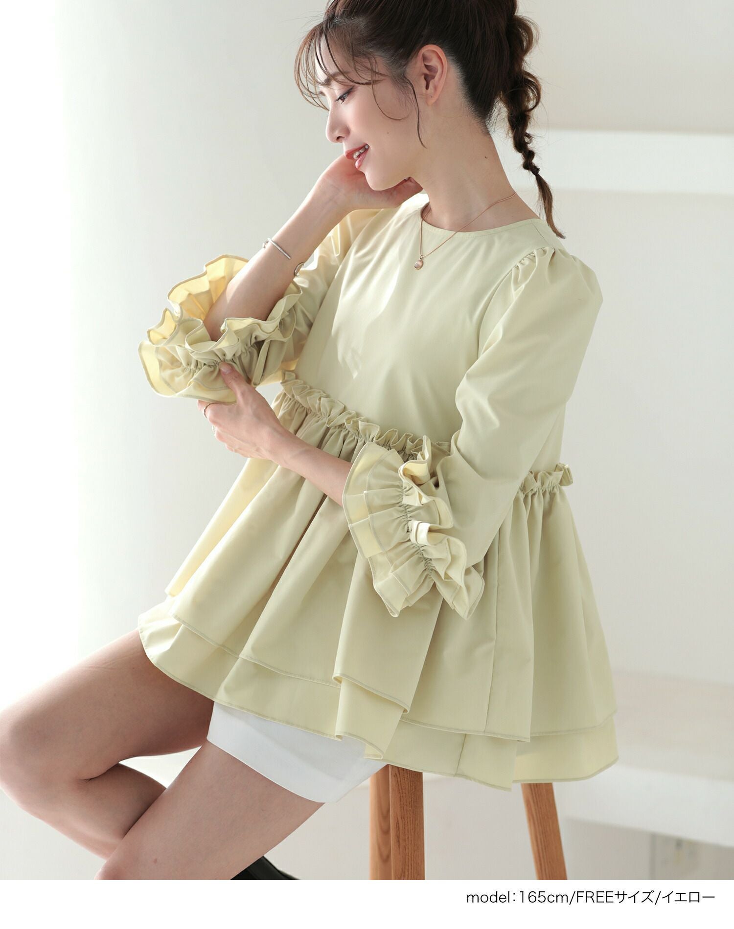 ⚫︎pomme⚫︎リバティ イルマ／袖フリルブラウス／ハンドメイド Irma（イルマ） ｜ イノブンオンラインショップ