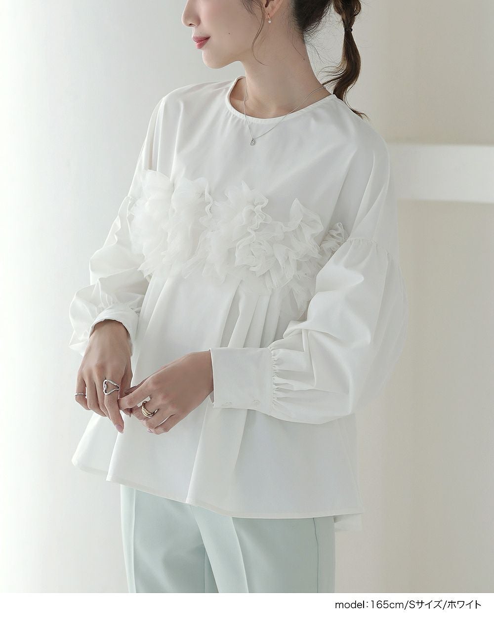 シャツ/ブラウス(長袖/七分) louren volume frill over blouse louren（ローレン） ブラウス シャツ レディース : ZOZOTOWN Yahoo!店