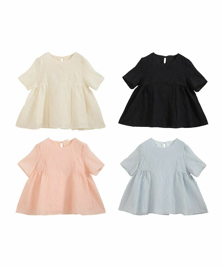 ペプラムジャガード半袖ブラウス ペプラム ジャガード 半袖 ブラウス