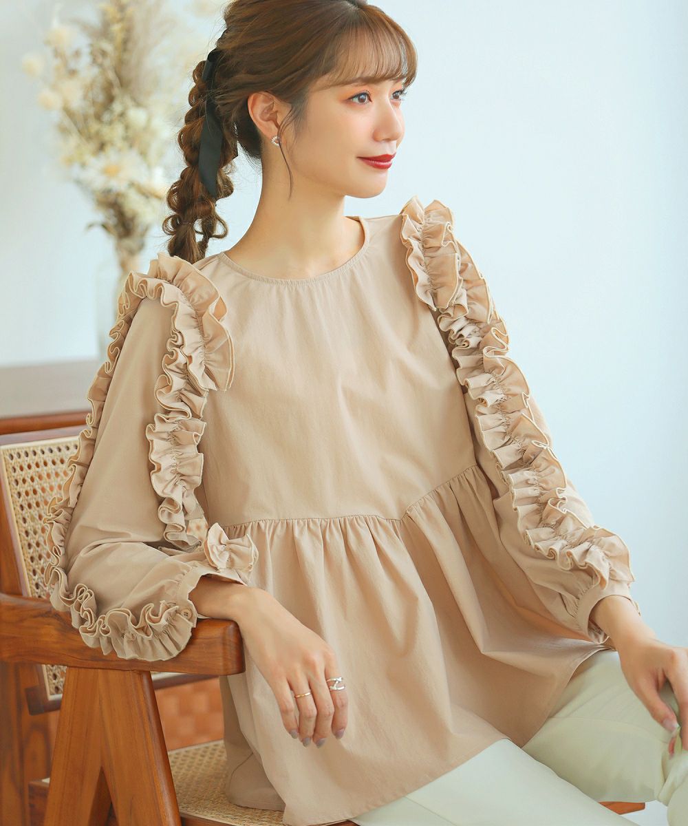 SOOR PLOOM フリルブラウス　ベージュ　2/3y 000000000146-01.jpg?size=l&w=
