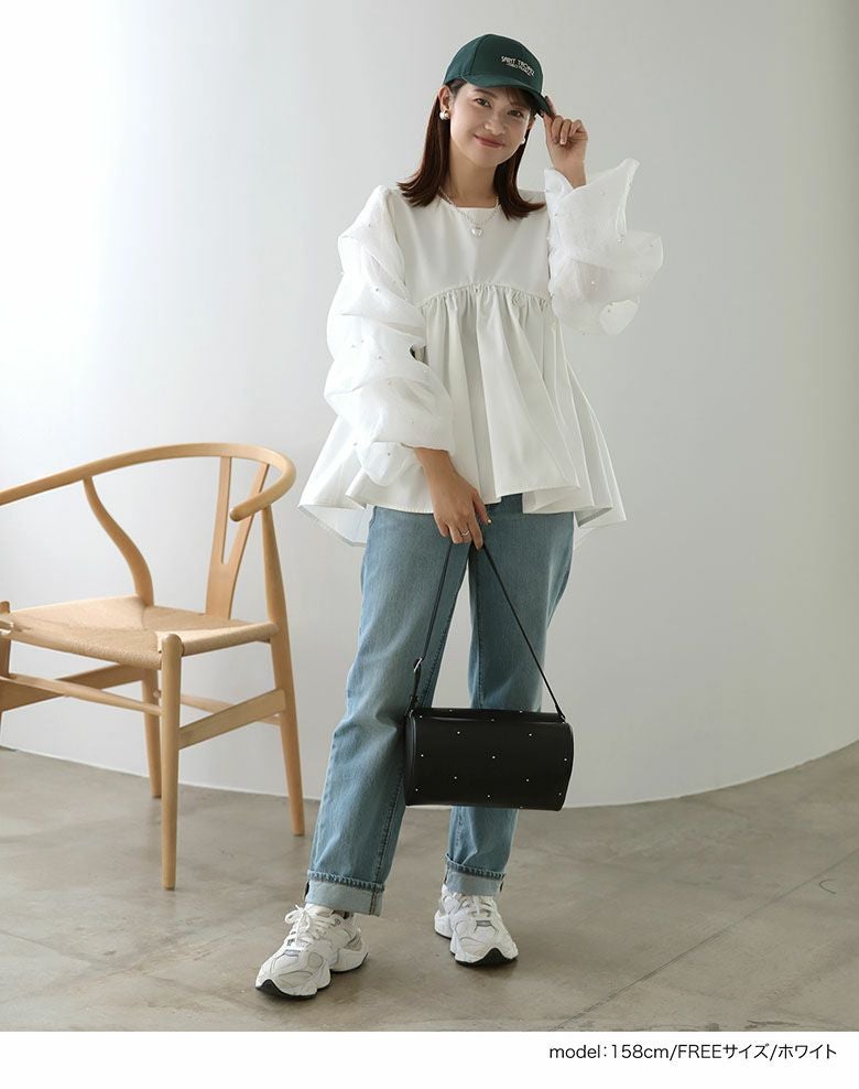 ダイアグラム  袖フレアトップスレッド size36美品 M〜Lの方へ 汗ジミ軽減フレア袖T: トップス｜ハニーズ公式通販