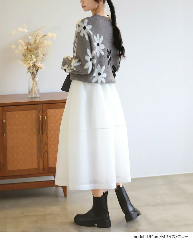 フラワーモチーフニット 花柄 長袖 ニット レディース 秋 冬【mt05 フラワーモチーフニット 花柄 長袖 ニット レディース 秋 冬【mt05