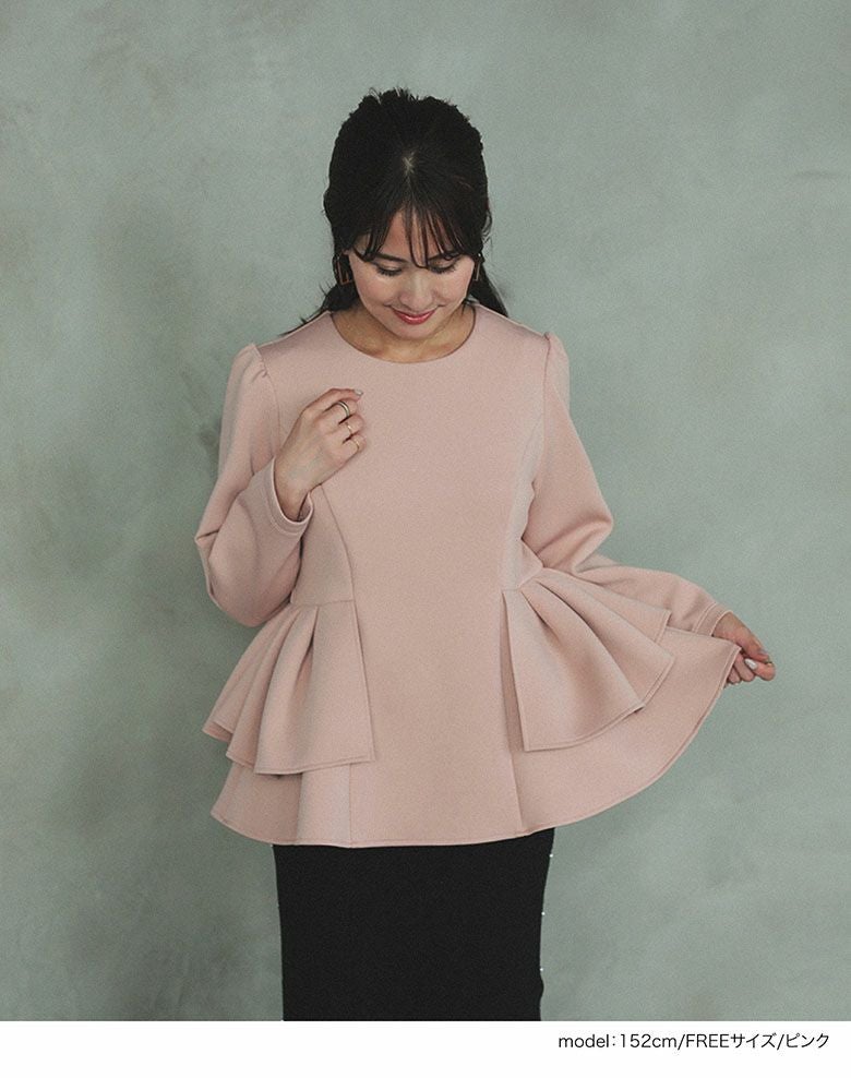 ★完売品★maaさんコラボ タックフレアトップス トップス レディース ピンク maaさんコラボ タックフレアトップス トップス レディース 秋【m857
