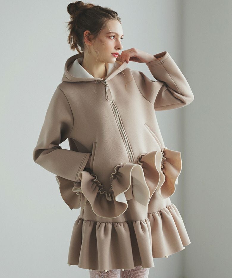 ボンディングギャザーフレアパーカー トップス トップス レディース 春