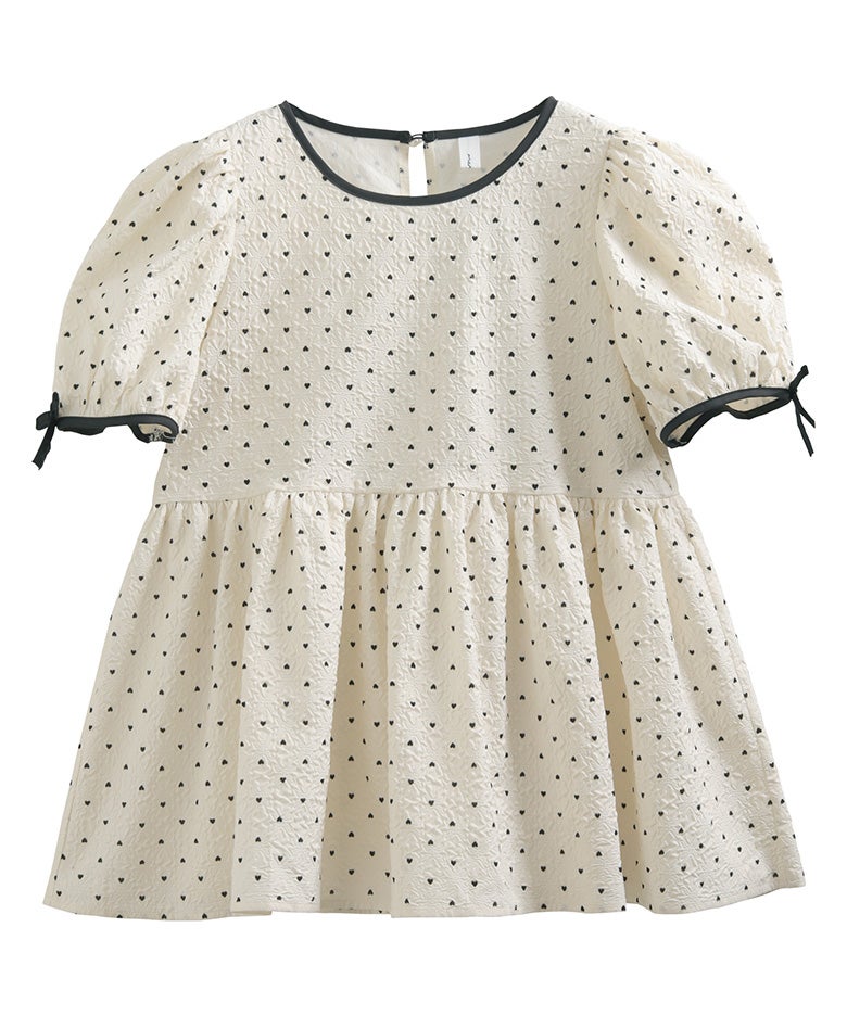 完売品おまけ付き♪未使用ジャガードペプラムトップス　ベージュゴールドLAVA 6/16 14:00～発売□ハートジャガードペプラムトップス トップス